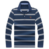2019 New Arrival brand polo shirt men 3D Embroidery striped long sleeve men polo shirt high quality cotton camisas polo shirt