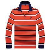 2019 New Arrival brand polo shirt men 3D Embroidery striped long sleeve men polo shirt high quality cotton camisas polo shirt