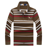 2019 New Arrival brand polo shirt men 3D Embroidery striped long sleeve men polo shirt high quality cotton camisas polo shirt