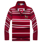 2019 New Arrival brand polo shirt men 3D Embroidery striped long sleeve men polo shirt high quality cotton camisas polo shirt