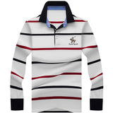 2019 New Arrival brand polo shirt men 3D Embroidery striped long sleeve men polo shirt high quality cotton camisas polo shirt