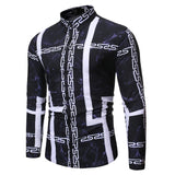 Fashion Luxury Royal Shirt Korean Style Men Baroque Floral Print Chemise Homme Manche Longue Slim Fit Male Casual Dress Shirt