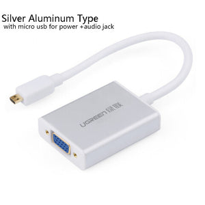 Ugreen Micro HDMI to VGA cable Micro HDMI male to VGA adapter with 3.5mm audio jack & micro USB Cabo HDMI Converter for XBOX PS4