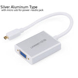 Ugreen Micro HDMI to VGA cable Micro HDMI male to VGA adapter with 3.5mm audio jack & micro USB Cabo HDMI Converter for XBOX PS4